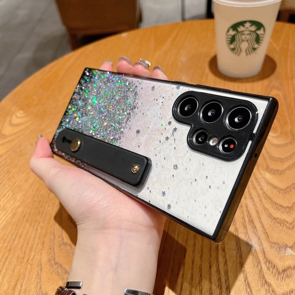 Galaxy S22 Case Galaxy S22 Plus Case Galaxy S22 Ultra Case Glitter Wrist Strap - Picture 4 of 5